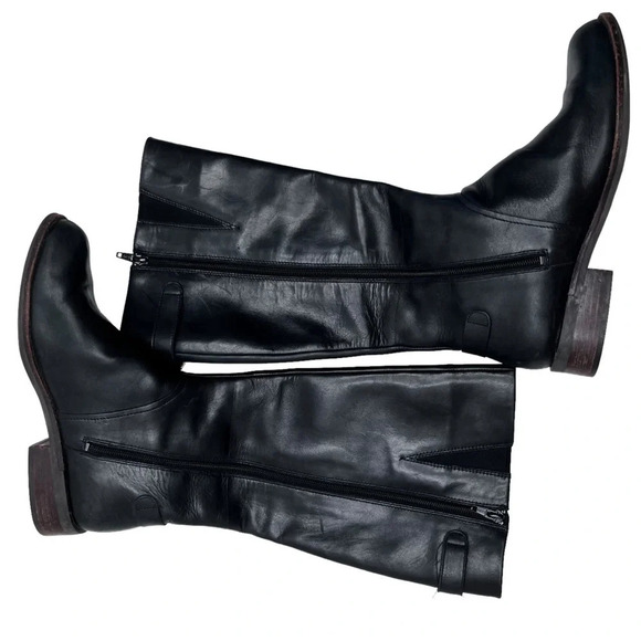 Clarks Gore-Tex Waterproof Black Leather Tall Riding Boot Size 9.5 - Picture 1 of 8